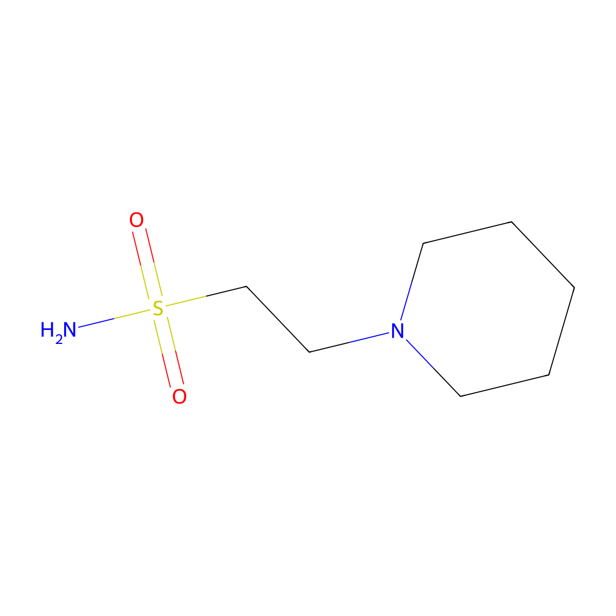 2-(Piperidin-1-yl)ethane-1-sulfonamide molecular structure, CAS 71365-65-6