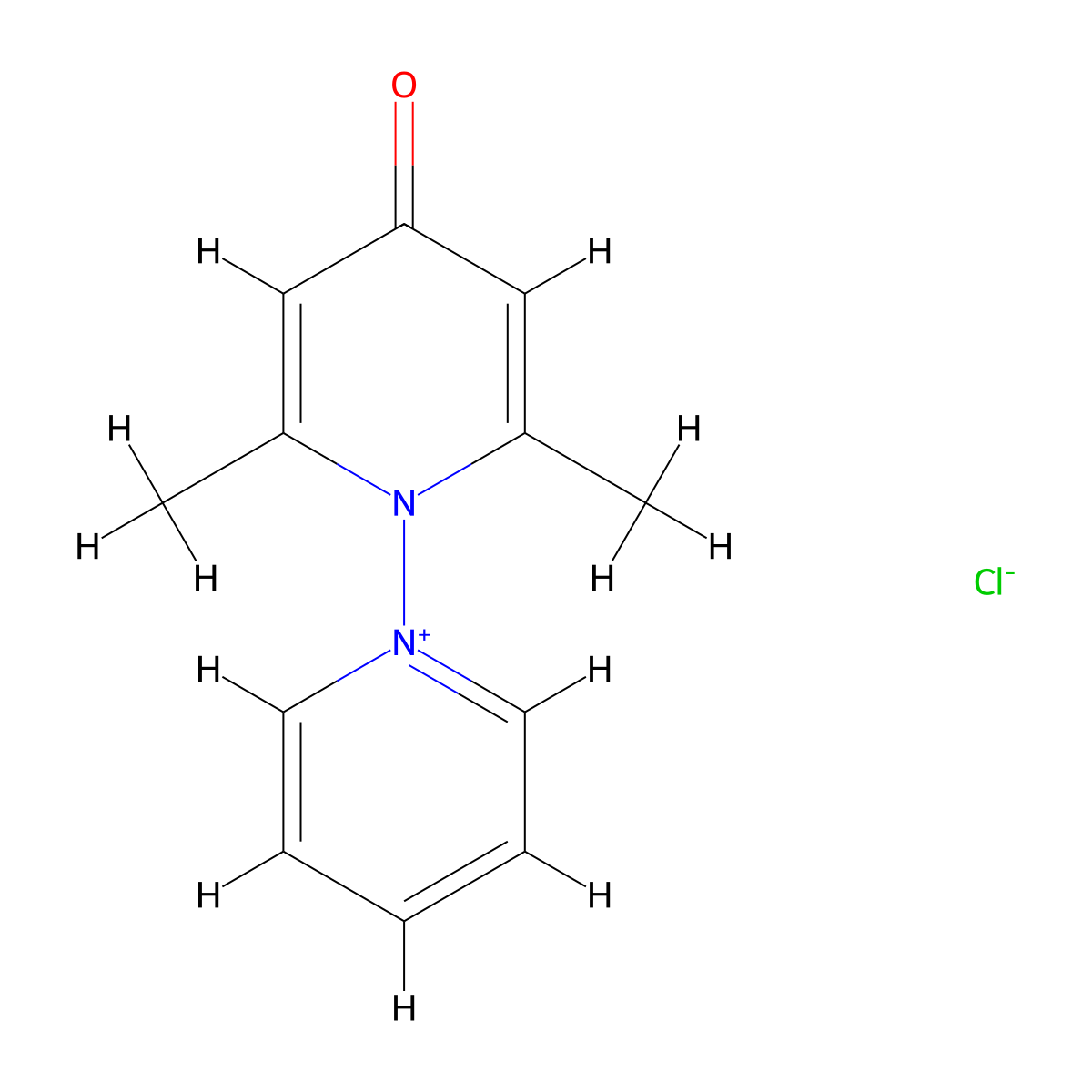 1-(2,6-Dimethyl-4-oxo-1(4H)-pyridinyl)pyridinium chloride molecular structure, CAS 71366-43-3