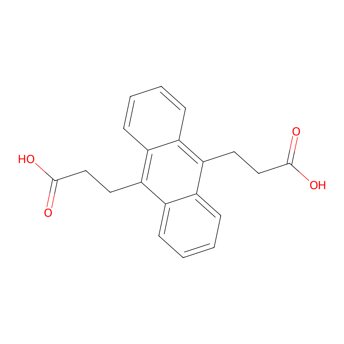 9,10-Anthracenedipropionic acid molecular structure, CAS 71367-28-7