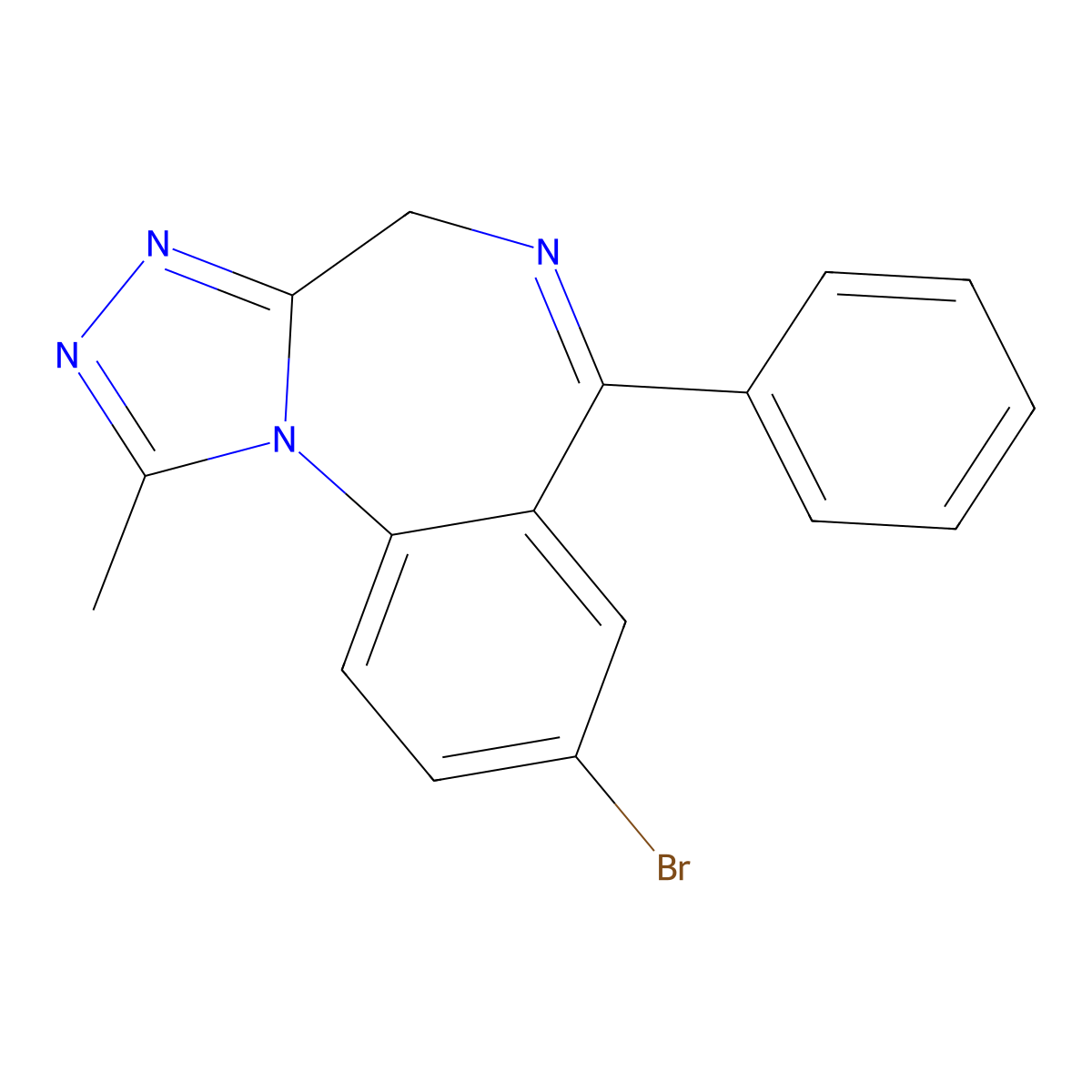 Bromazolam molecular structure, CAS 71368-80-4