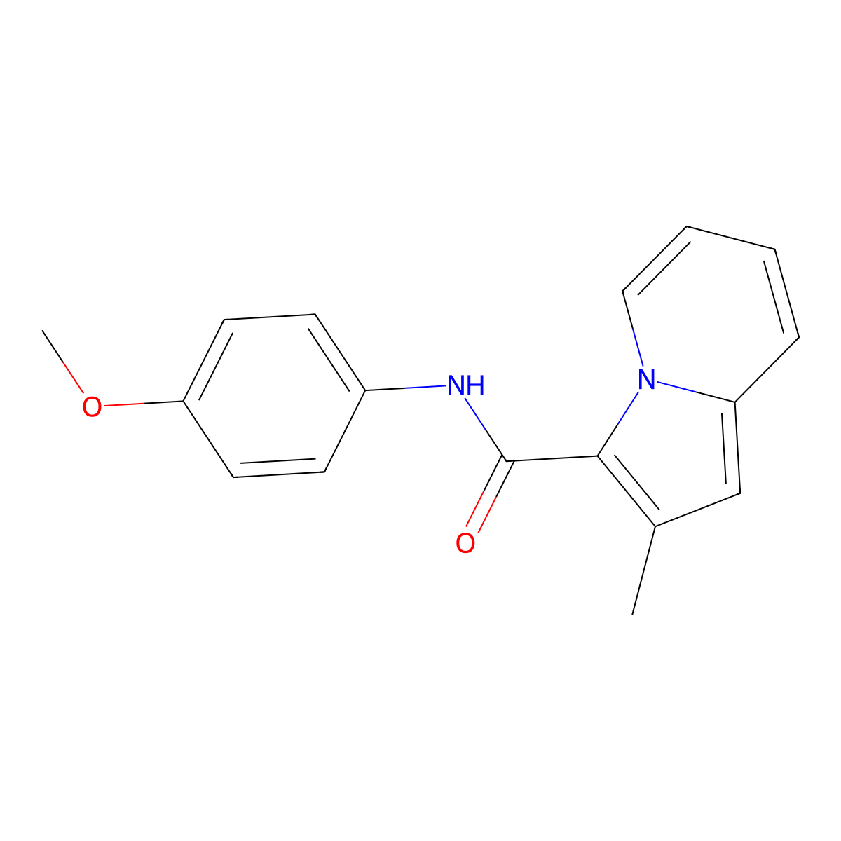 N-(4-methoxyphenyl)-2-methylindolizine-3-carboxamide molecular structure, CAS 7137-12-4