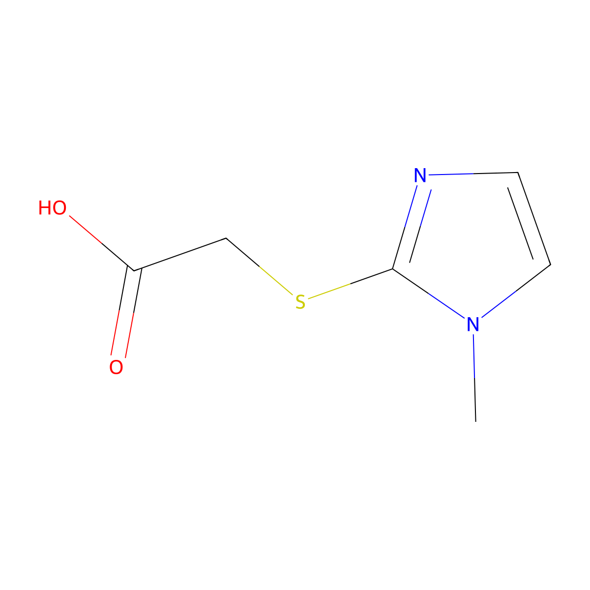 [(1-methyl-1H-imidazol-2-yl)sulfanyl]acetic acid molecular structure, CAS 71370-42-8