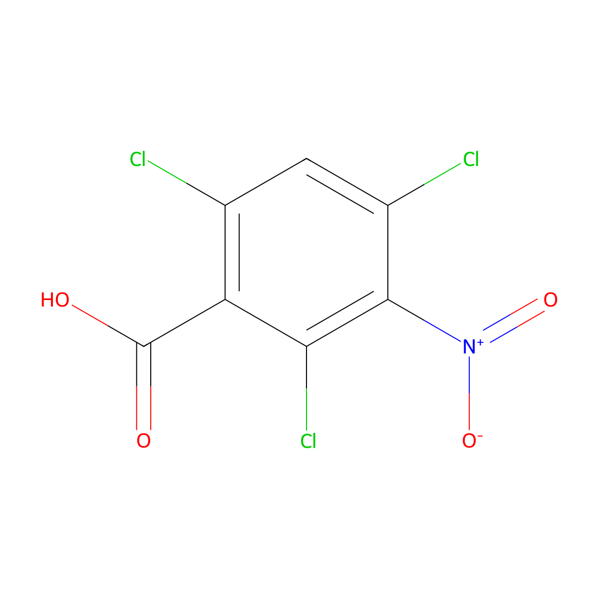 2,4,6-Trichloro-3-nitrobenzoic acid molecular structure, CAS 71372-03-7