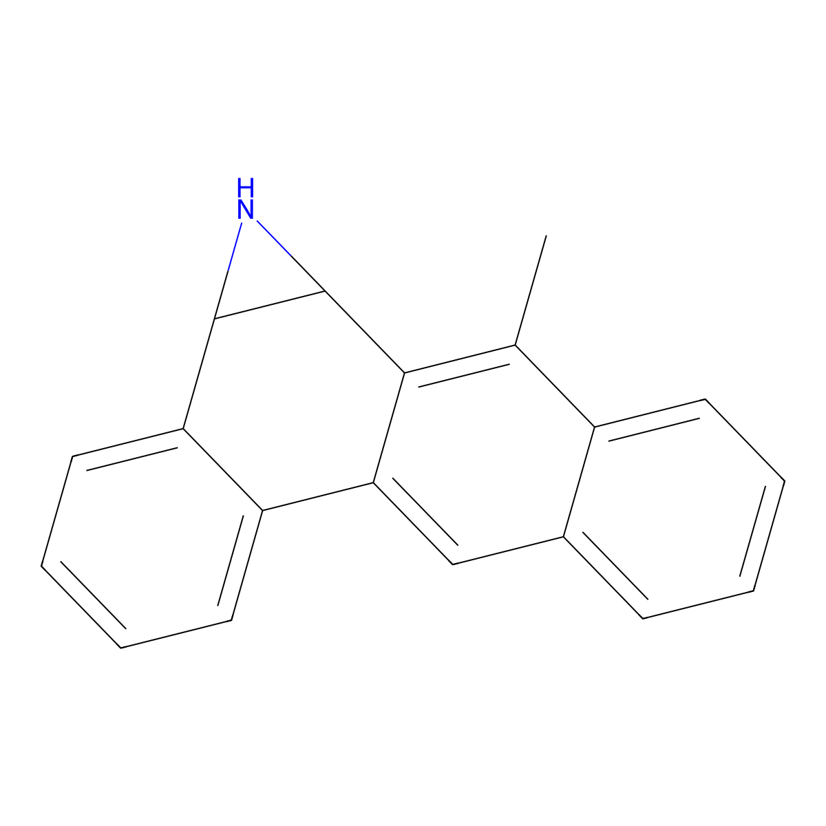 1a,11b-Dihydro-11-methylbenz(3,4)anthra(1,2-b)azirine molecular structure, CAS 71382-45-1