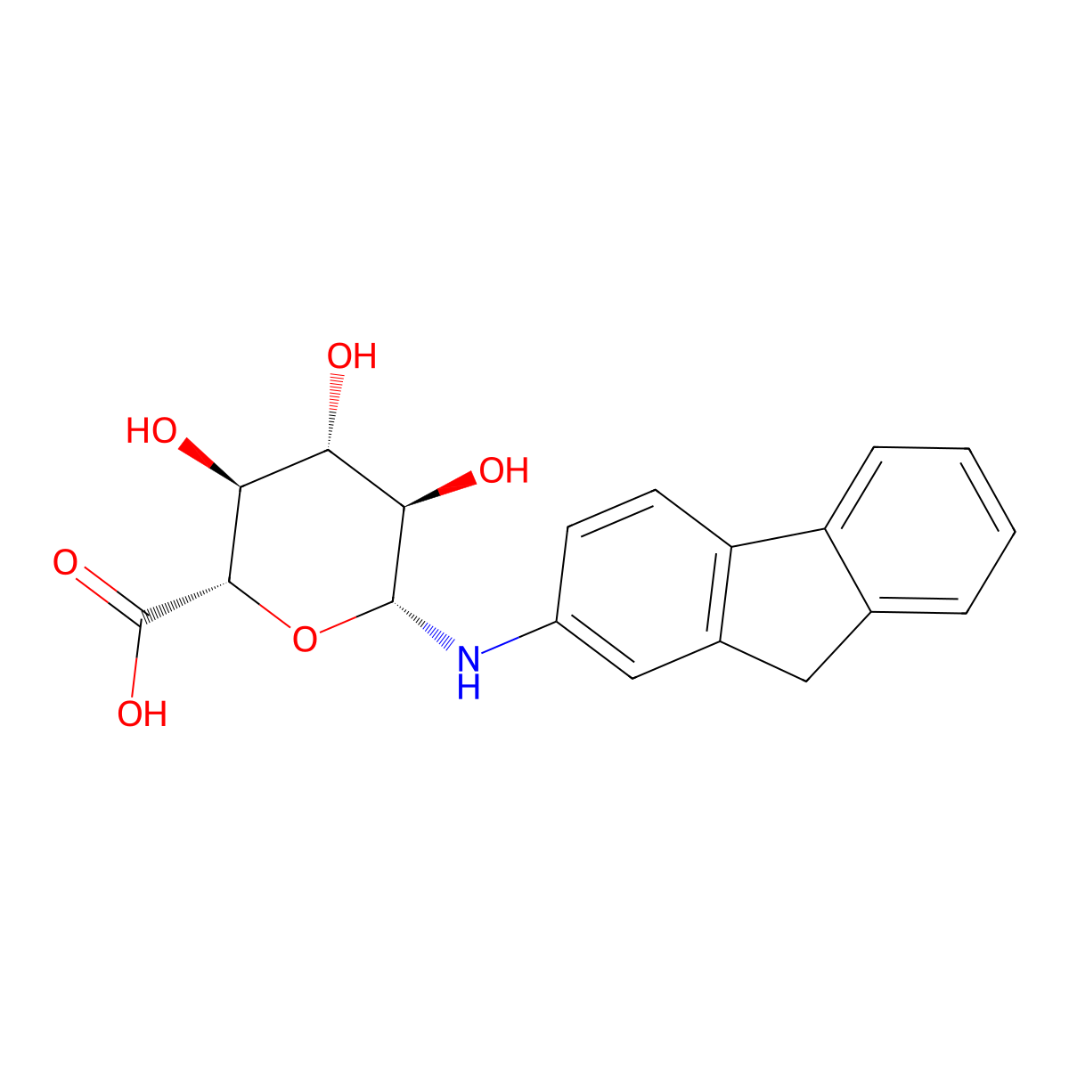 2-aminofluorene N-glucuronide molecular structure, CAS 71388-05-1