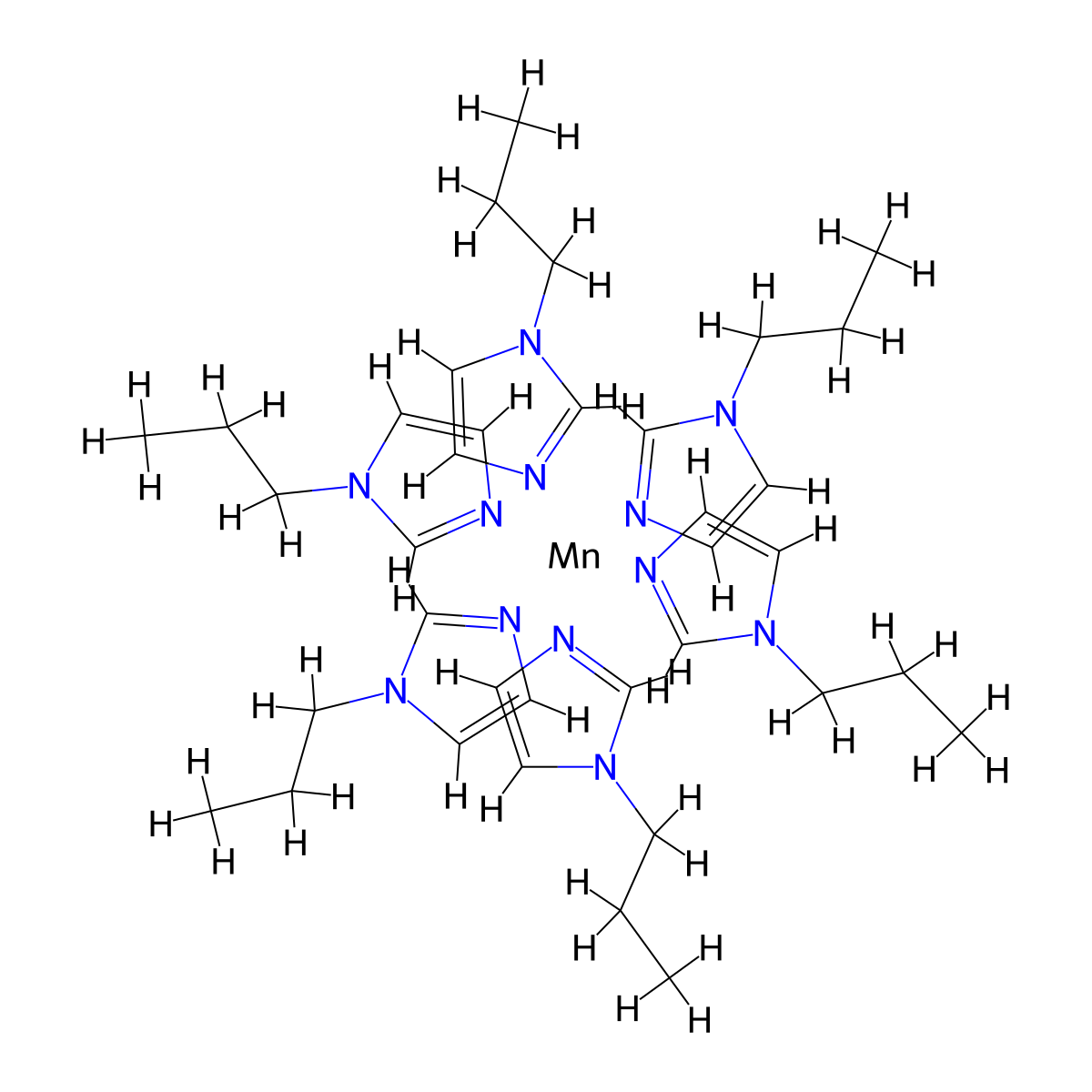 Manganese;hexakis(1-propylimidazole) molecular structure, CAS 71391-01-0