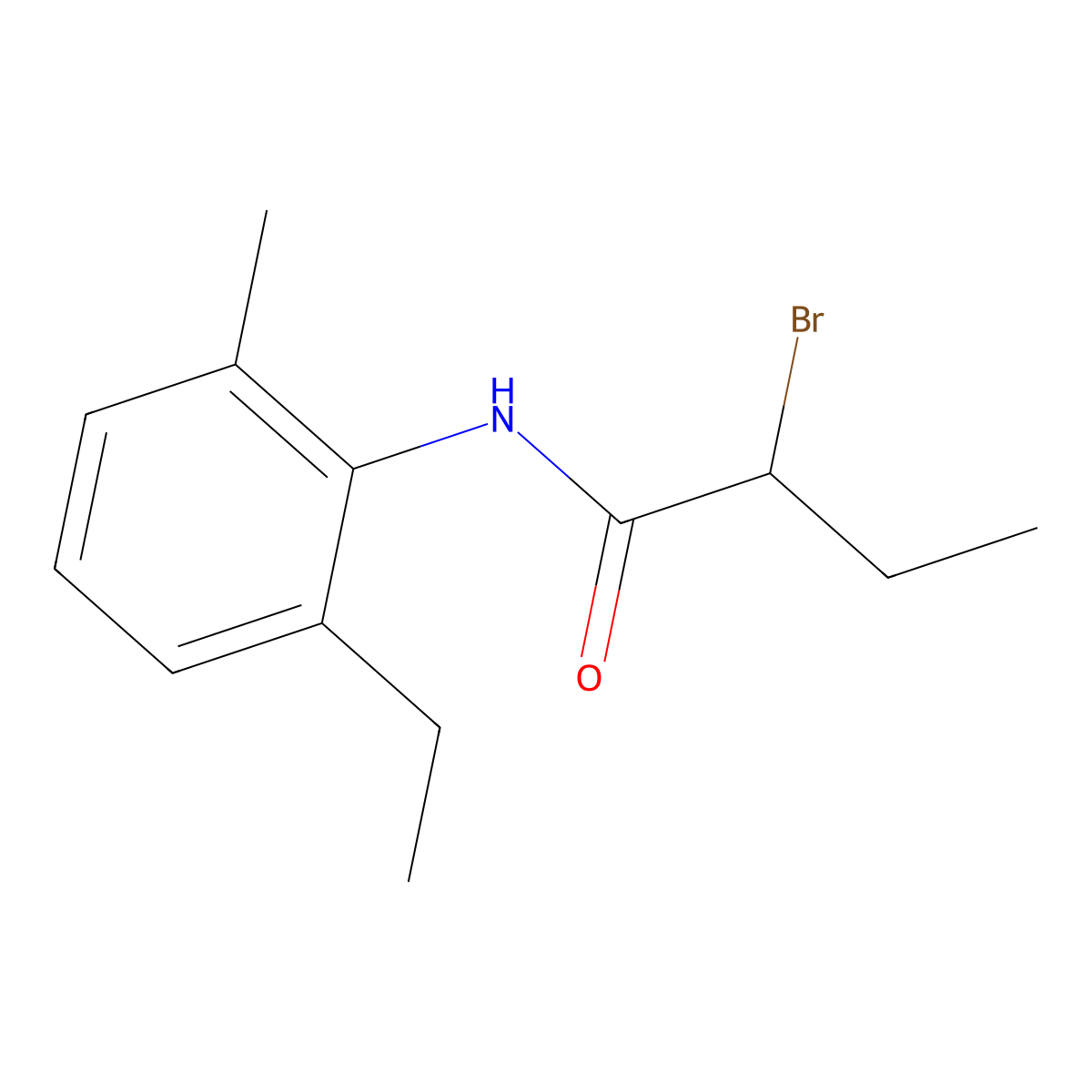2-bromo-N-(2-ethyl-6-methylphenyl)butanamide molecular structure, CAS 71394-98-4