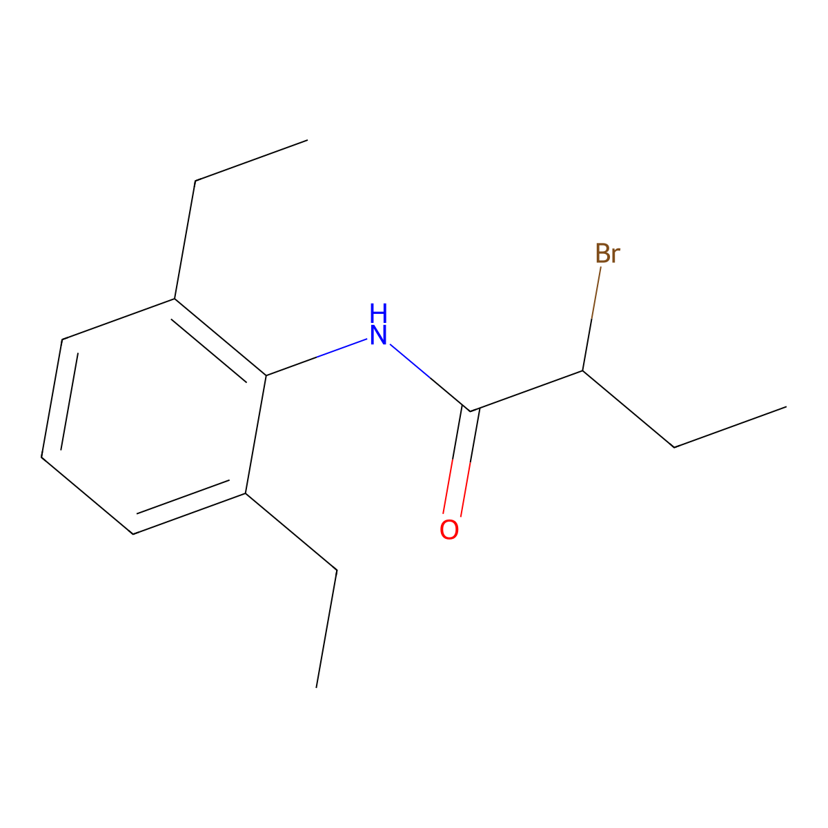 2-bromo-N-(2,6-diethylphenyl)butanamide molecular structure, CAS 71394-99-5