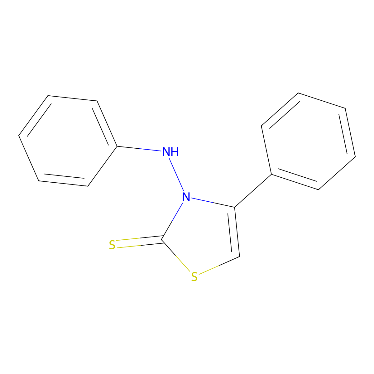 4-Phenyl-3-(phenylamino)-2,3-dihydro-1,3-thiazole-2-thione molecular structure, CAS 71399-75-2