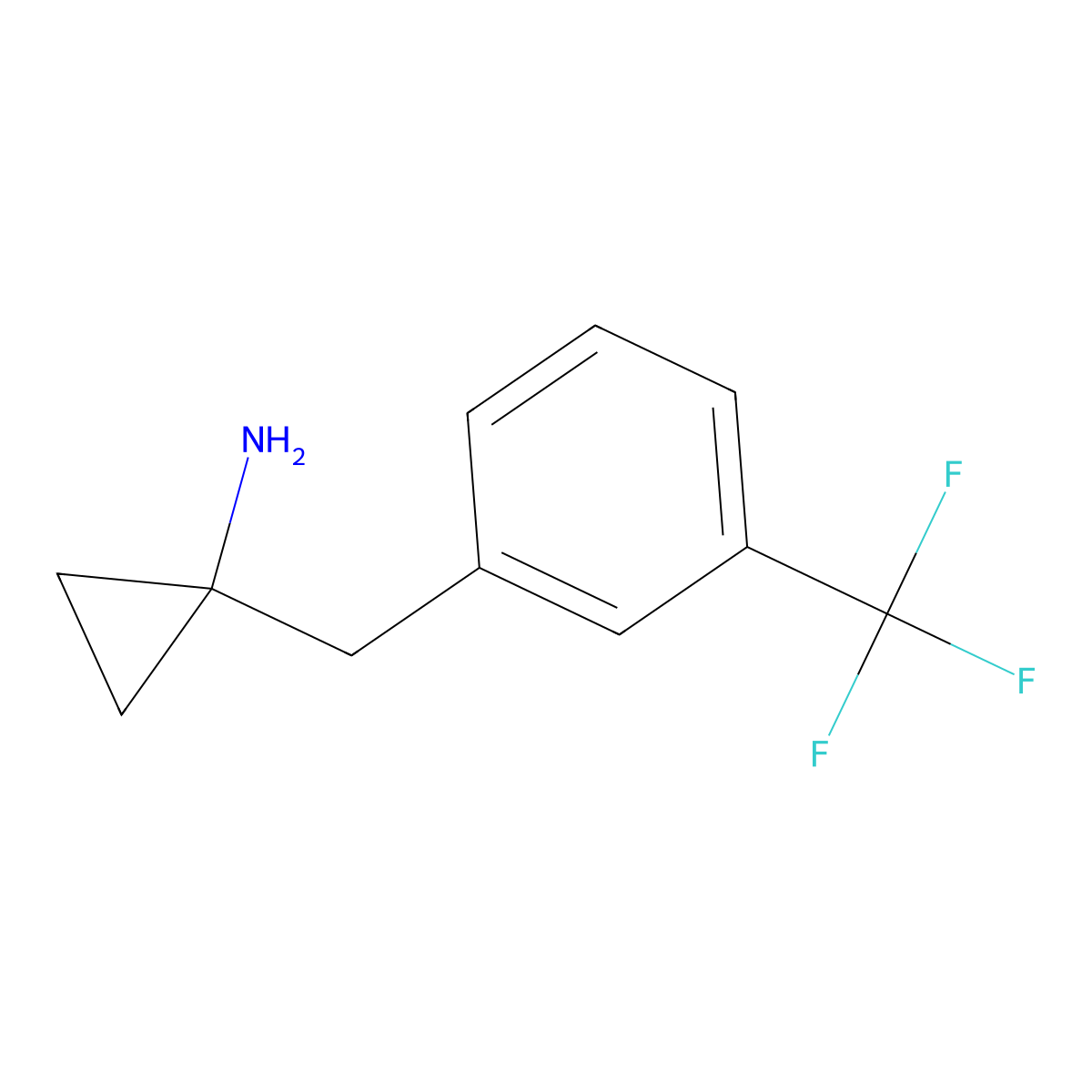 1-(3-Trifluoromethylbenzyl)cyclopropanamine molecular structure, CAS 714-94-3