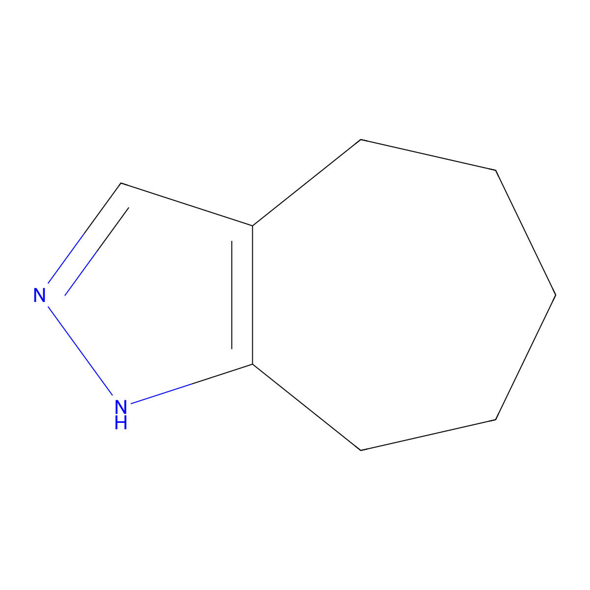 1,4,5,6,7,8-Hexahydrocyclohepta[c]pyrazole molecular structure, CAS 7140-58-1