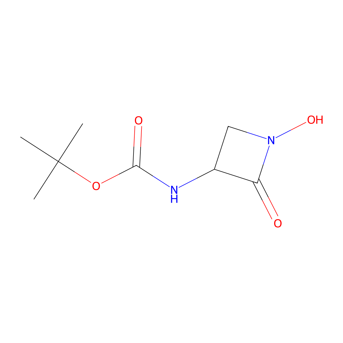 (S)-3-(N-Boc-amino)-1-hydroxy-2-azetidinone molecular structure, CAS 71405-01-1