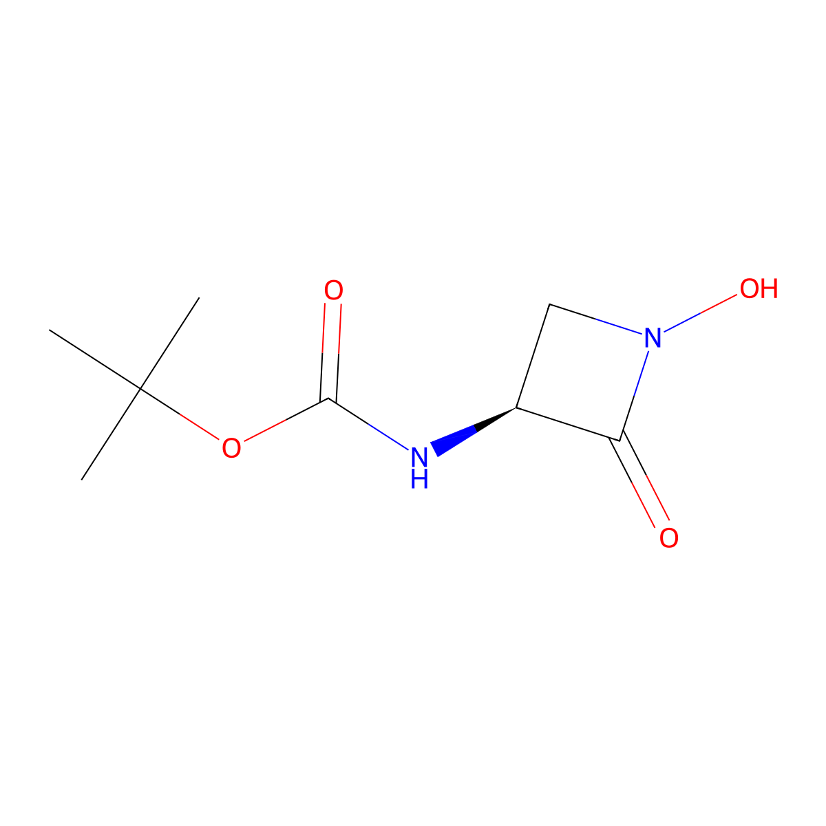 (S)-3-(N-Boc-amino)-1-hydroxy-2-azetidinone molecular structure, CAS 71405-01-1