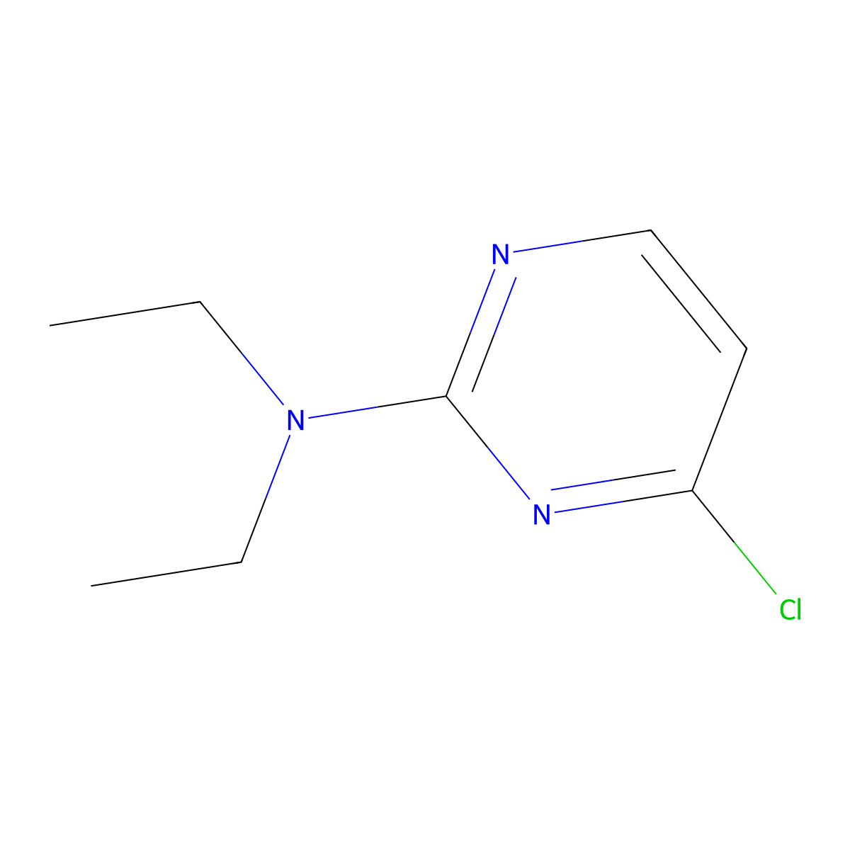 4-chloro-N,N-diethylpyrimidin-2-amine molecular structure, CAS 71406-62-7