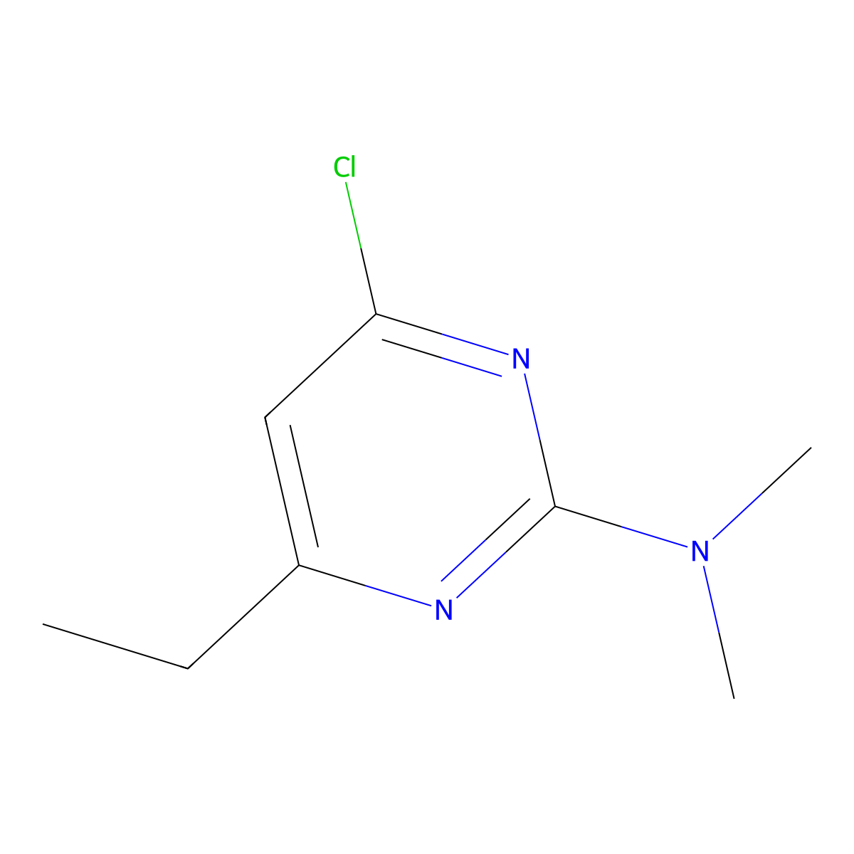 4-chloro-6-ethyl-N,N-dimethylpyrimidin-2-amine molecular structure, CAS 71406-66-1