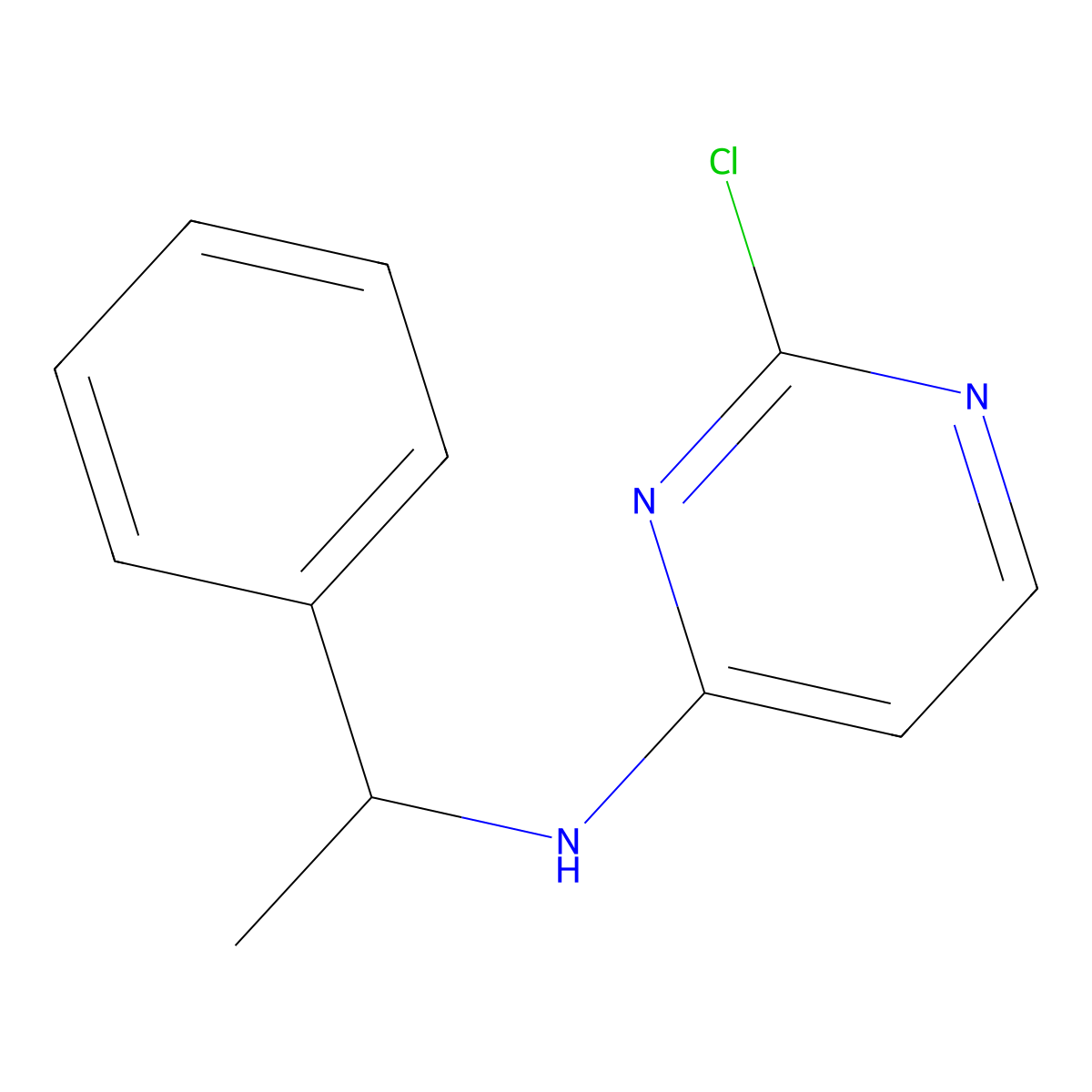 N-(2-chloro-4-pyrimidinyl)-N-(1-phenylethyl)amine molecular structure, CAS 71406-75-2