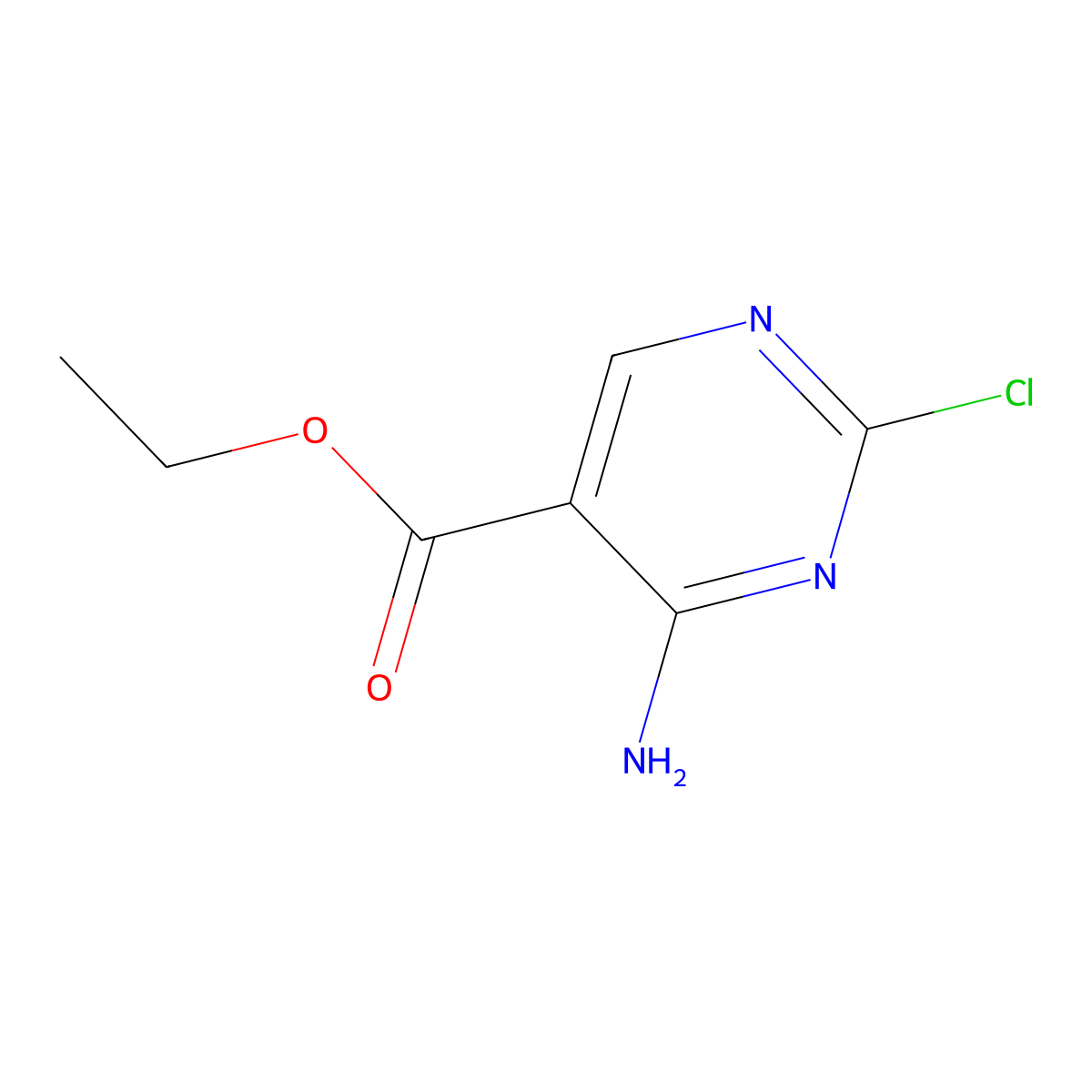 Ethyl 4-amino-2-chloropyrimidine-5-carboxylate molecular structure, CAS 71406-78-5
