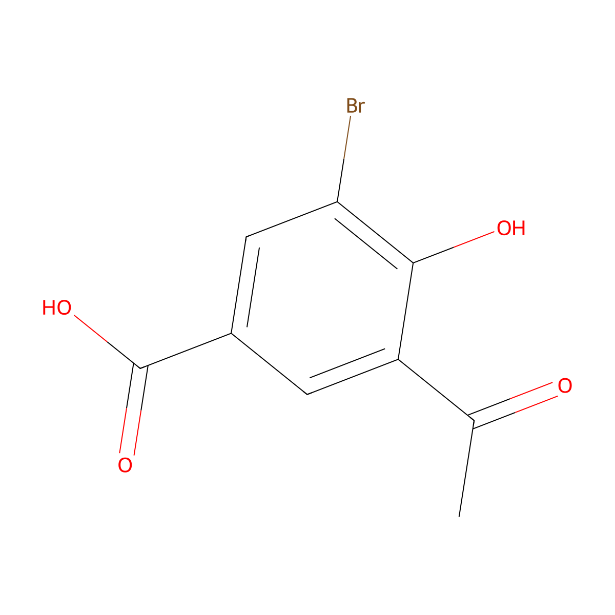 3-Acetyl-5-bromo-4-hydroxybenzoic acid molecular structure, CAS 71407-98-2