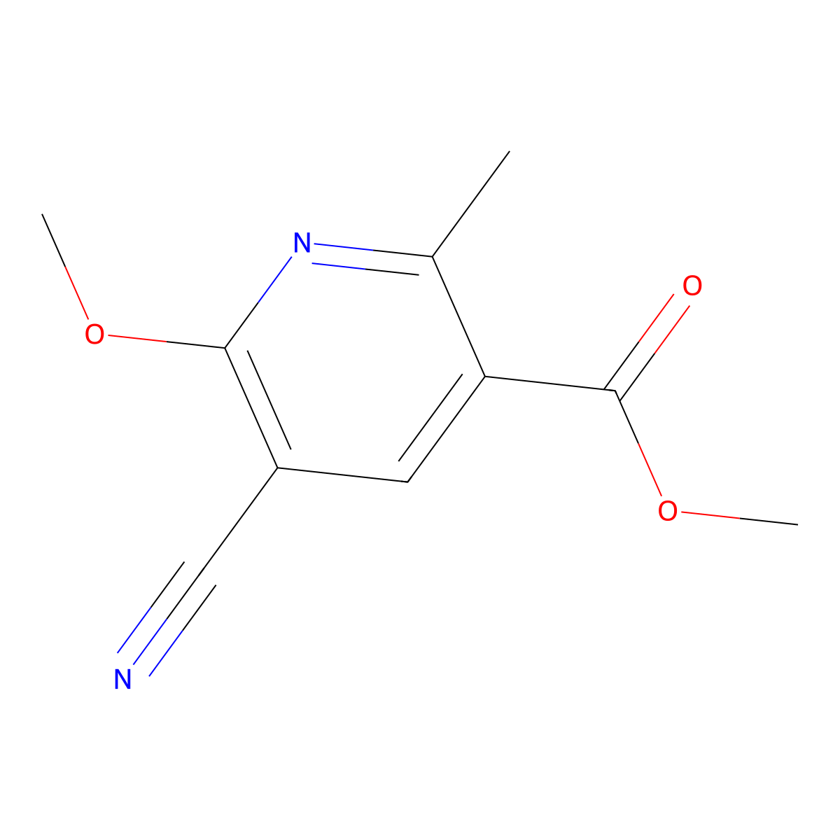 Methyl 5-cyano-6-methoxy-2-methylnicotinate molecular structure, CAS 71408-01-0