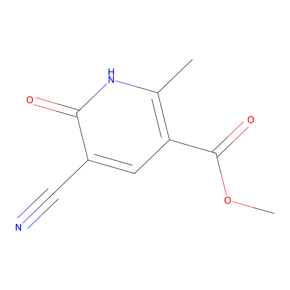 Methyl 5-cyano-6-hydroxy-2-methylnicotinate molecular structure, CAS 71408-02-1