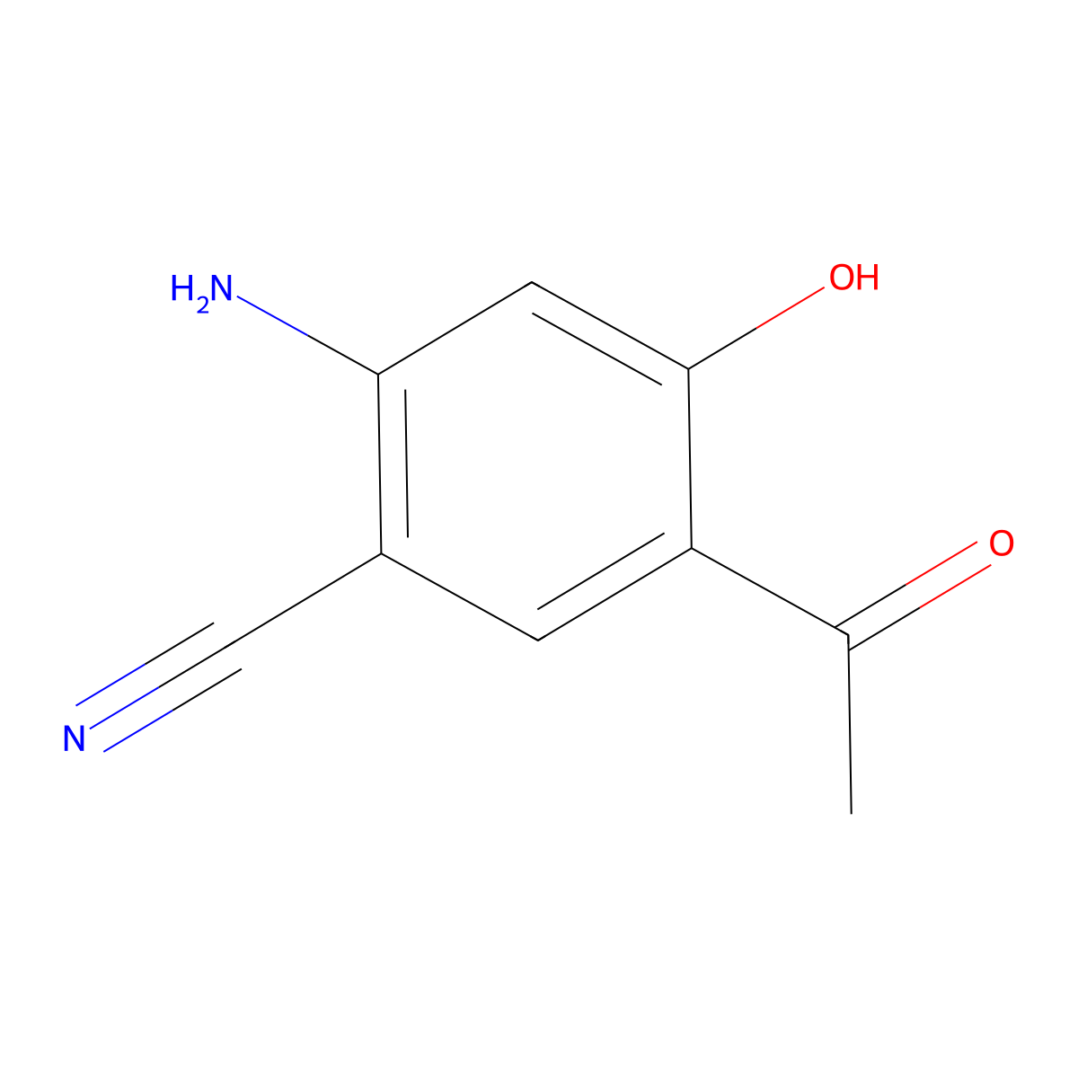 5-Acetyl-2-amino-4-hydroxybenzonitrile molecular structure, CAS 71408-03-2