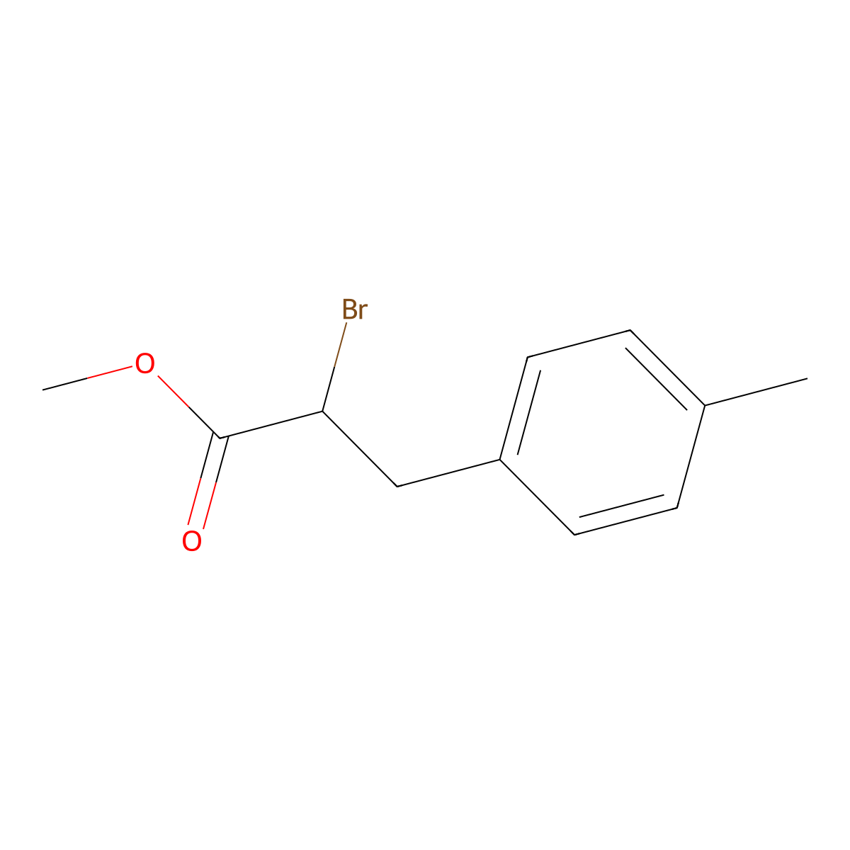 Methyl 2-bromo-3-(4-methylphenyl)propanoate molecular structure, CAS 7141-88-0