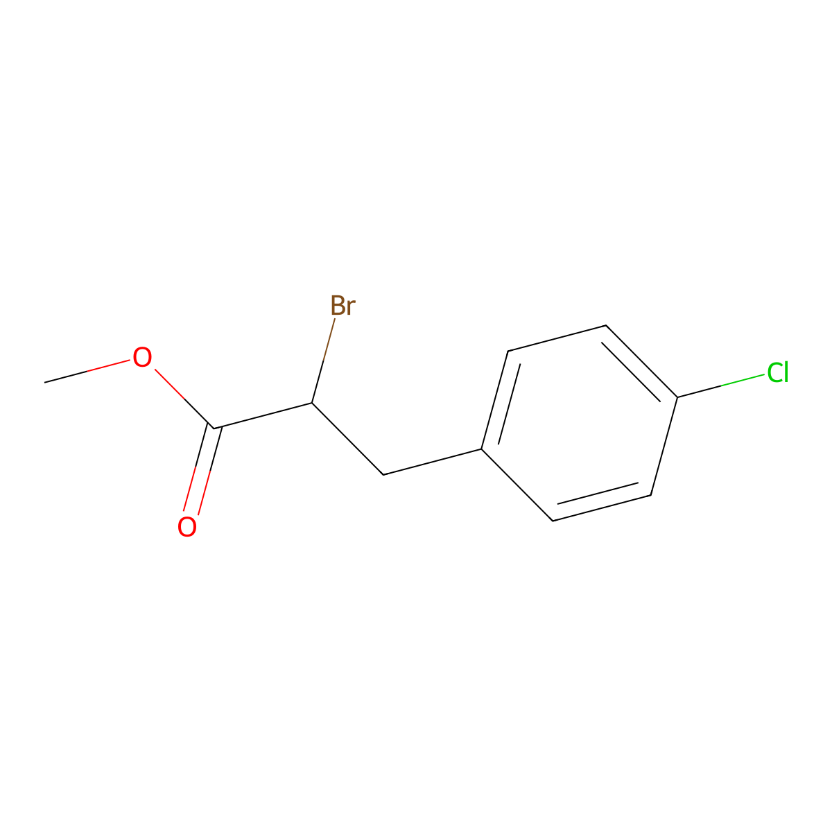 Methyl 2-bromo-3-(4-chlorophenyl)propanoate molecular structure, CAS 7141-89-1