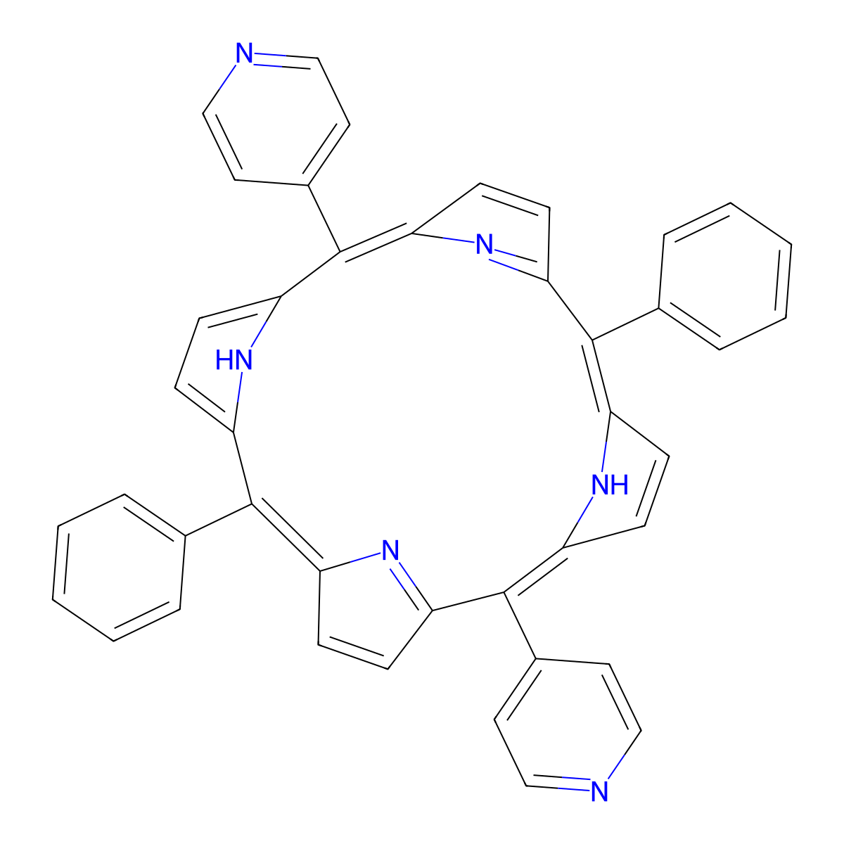 5,15-Di(4-Pyridyl)-10,20-diphenylporphyrin molecular structure, CAS 71410-72-5