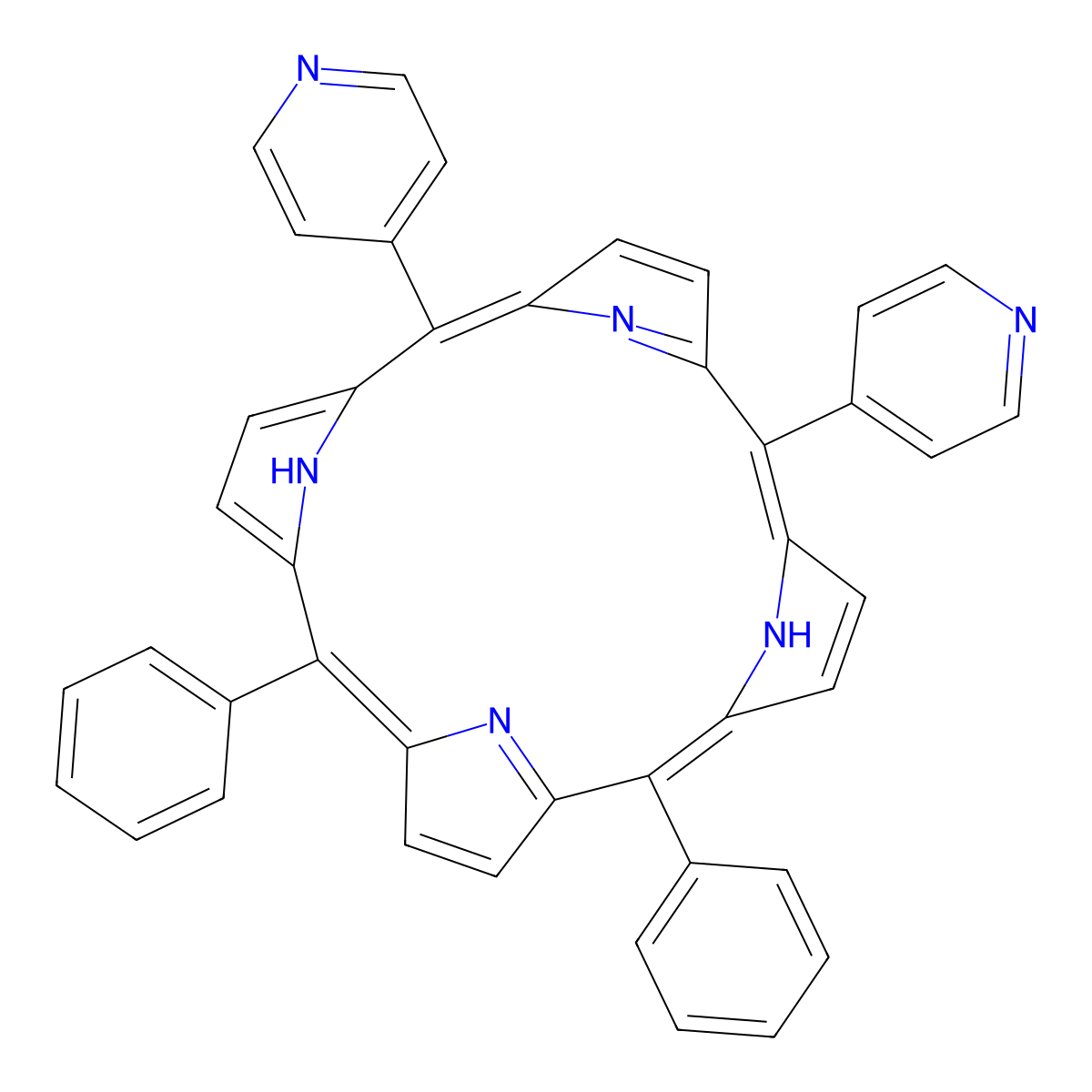 5,10-Diphenyl-15,20-di(4-pyridyl)-21H,23H-porphine molecular structure, CAS 71410-73-6