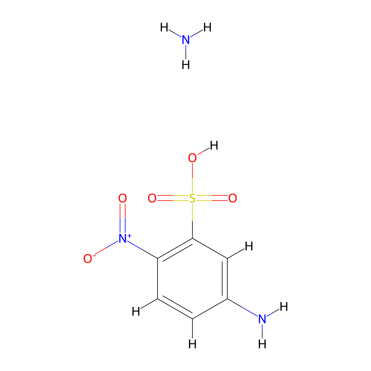 Ammonium 5-amino-2-nitrobenzenesulphonate molecular structure, CAS 71411-69-3