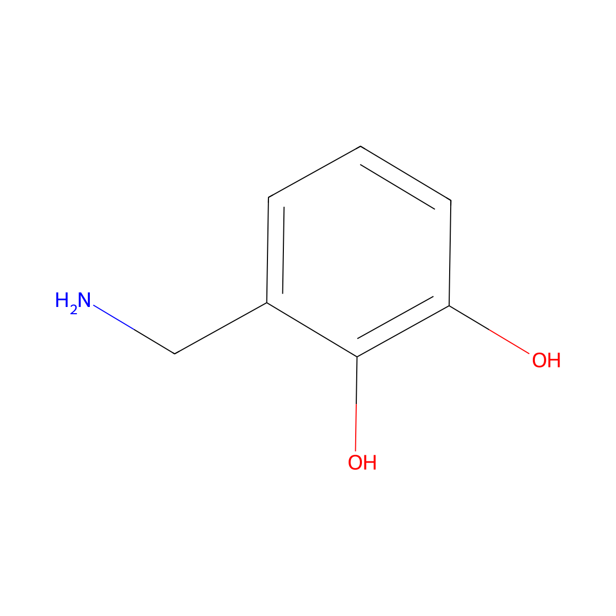 3-(Aminomethyl)pyrocatechol molecular structure, CAS 71412-23-2