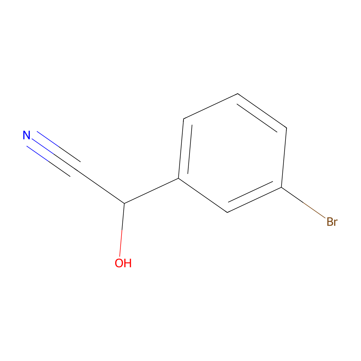2-(3-Bromophenyl)-2-hydroxyacetonitrile molecular structure, CAS 71412-88-9