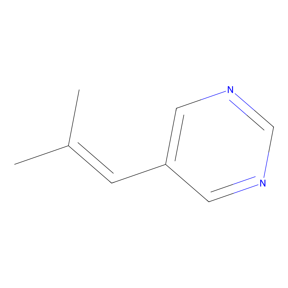 5-(2-Methylprop-1-en-1-yl)pyrimidine molecular structure, CAS 71418-86-5