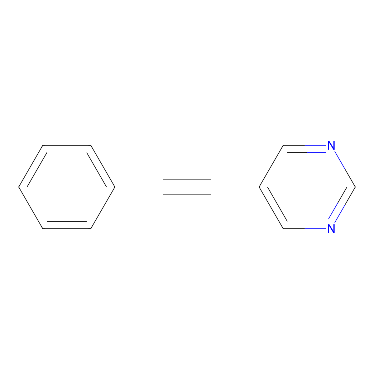 5-(Phenylethynyl)pyrimidine molecular structure, CAS 71418-88-7