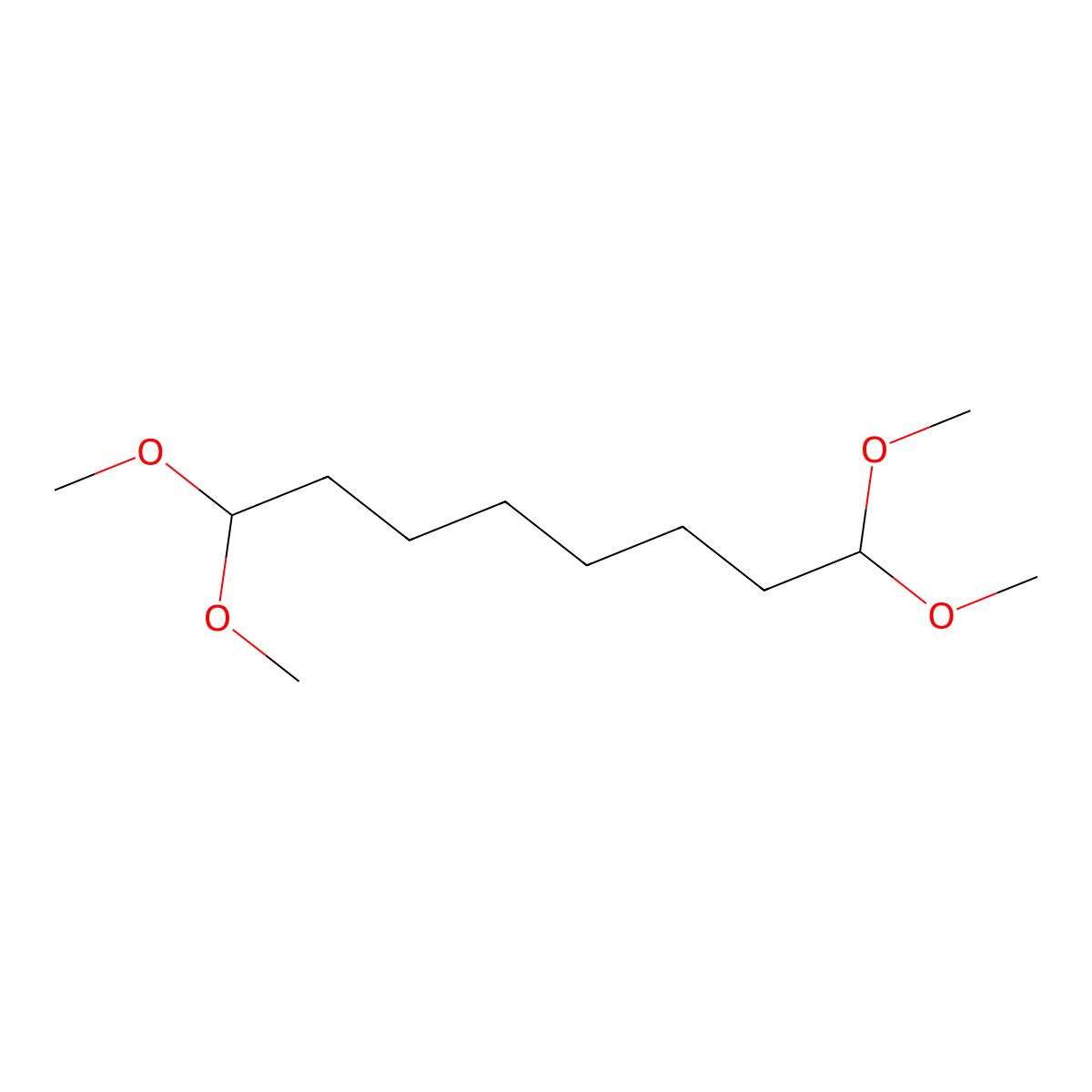1,1,8,8-Tetramethoxyoctane molecular structure, CAS 7142-84-9