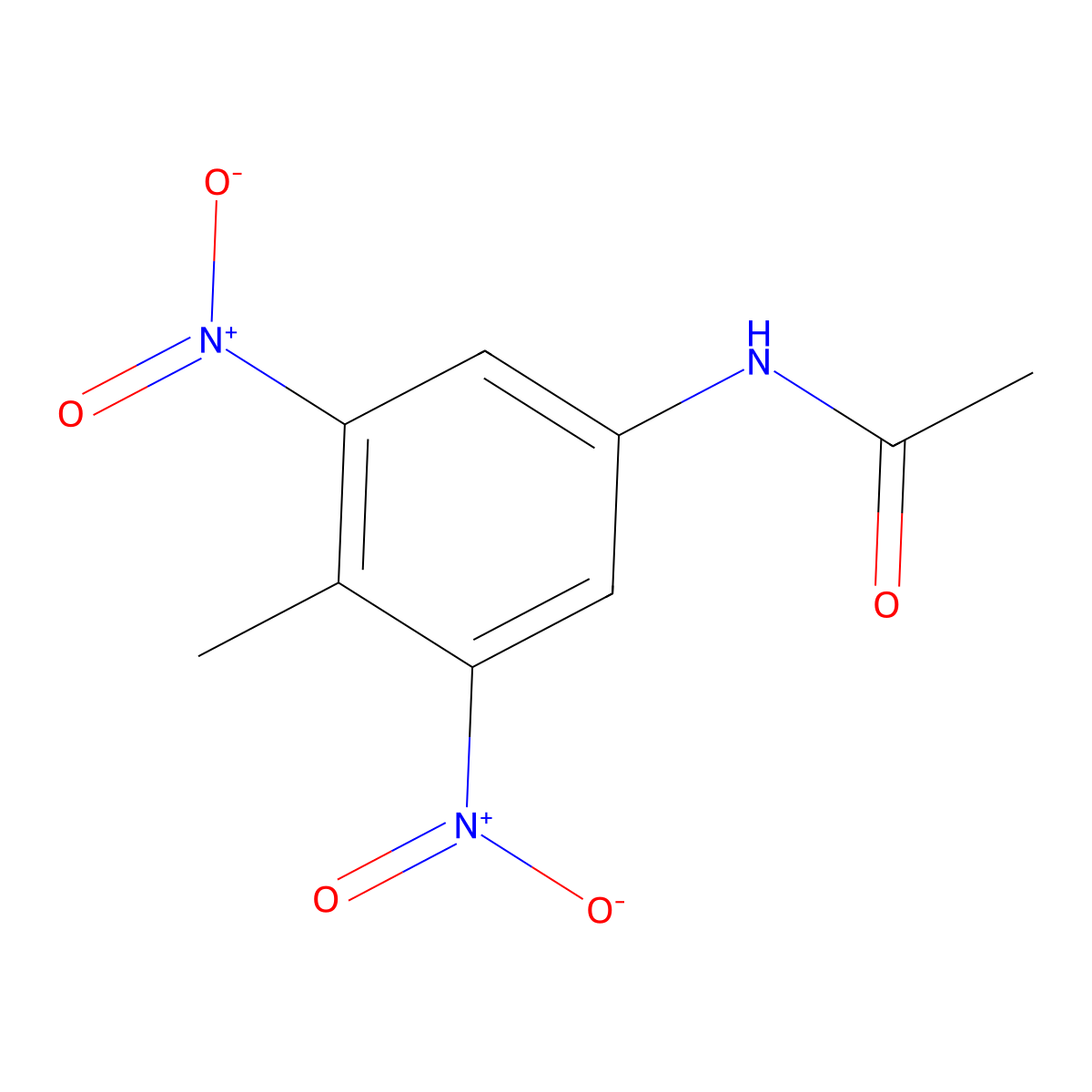 2,6-Dinitro-4-(acetyl)aminotoluene molecular structure, CAS 7142-91-8