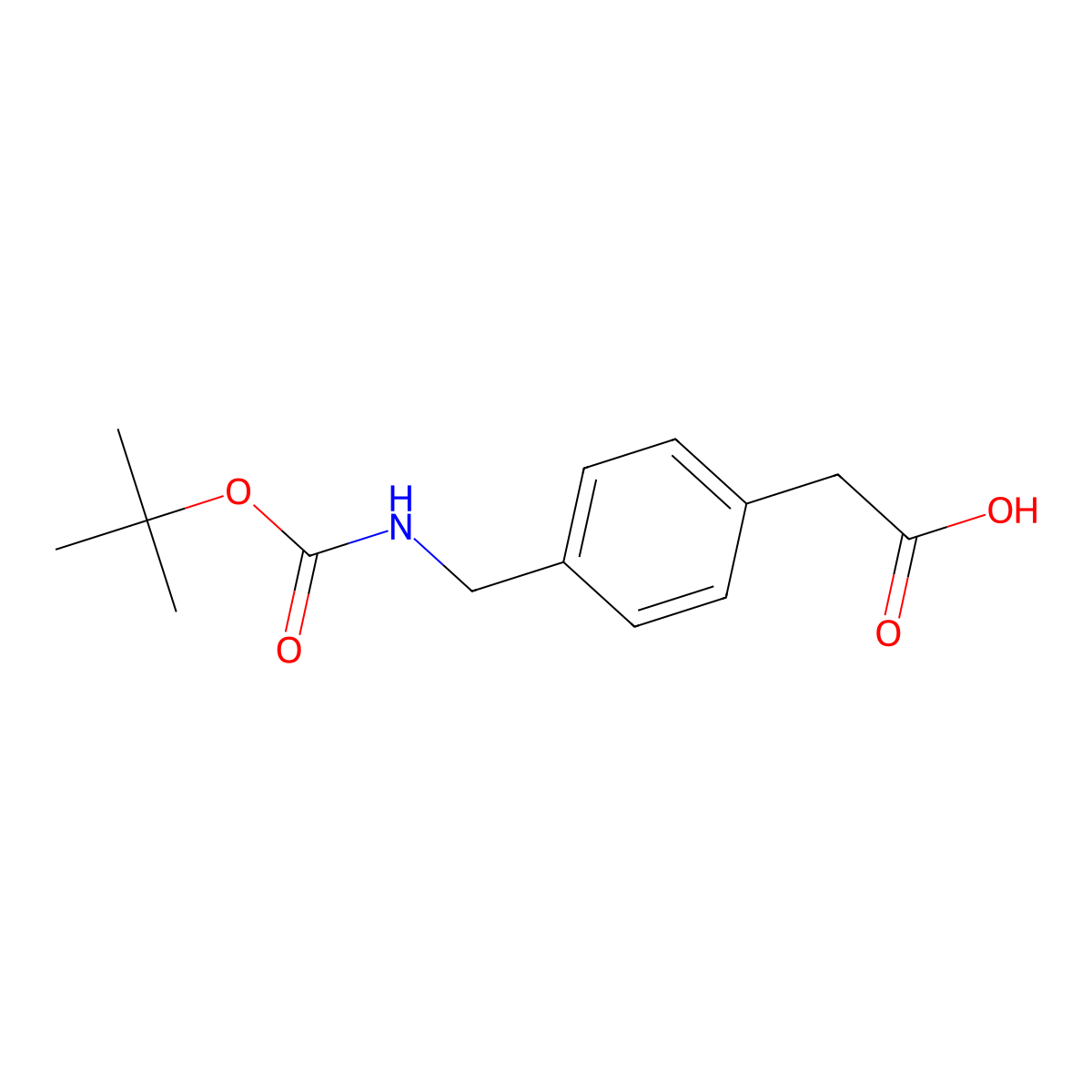 2-(4-((((Tert-butoxy)carbonyl)amino)methyl)phenyl)acetic acid molecular structure, CAS 71420-92-3