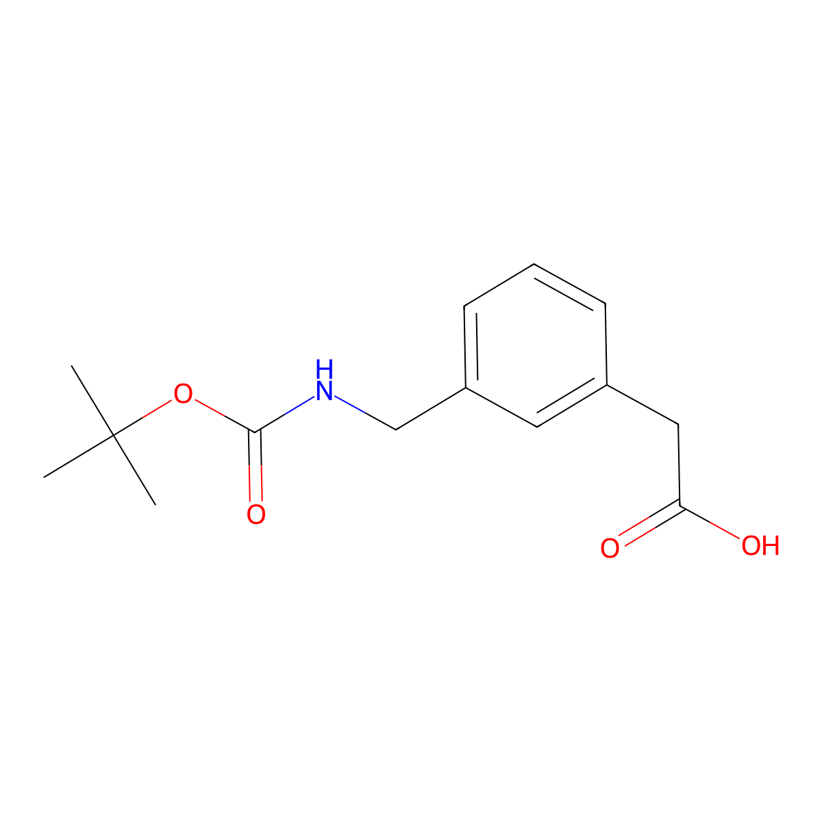 3-((((1,1-Dimethylethoxy)carbonyl)amino)methyl)benzeneacetic acid molecular structure, CAS 71420-95-6