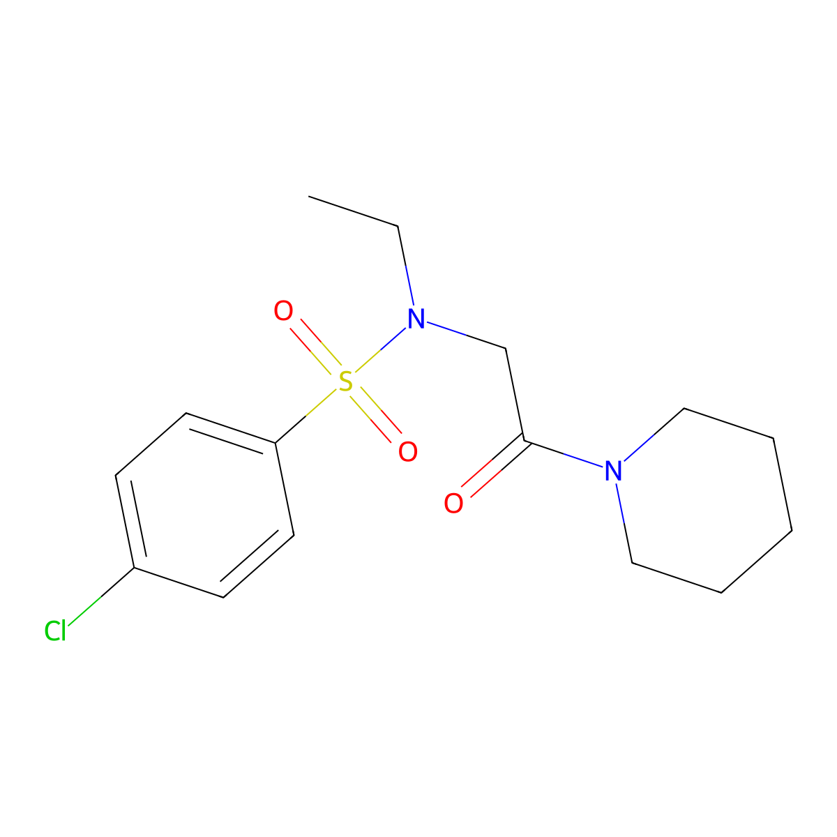 4-chloro-N-ethyl-N-[2-oxo-2-(piperidin-1-yl)ethyl]benzenesulfonamide molecular structure, CAS 714201-92-0