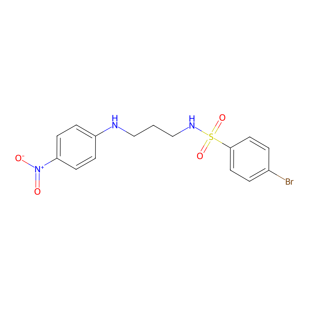 4-bromo-N-[3-(4-nitroanilino)propyl]benzenesulfonamide molecular structure, CAS 714202-18-3