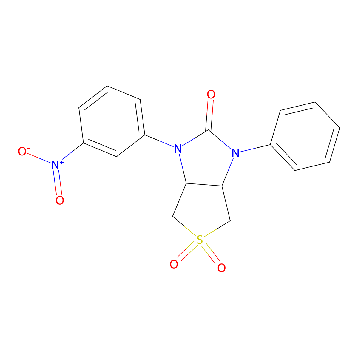 1-(3-nitrophenyl)-3-phenyltetrahydro-1H-thieno[3,4-d]imidazol-2(3H)-one 5,5-dioxide molecular structure, CAS 714202-26-3