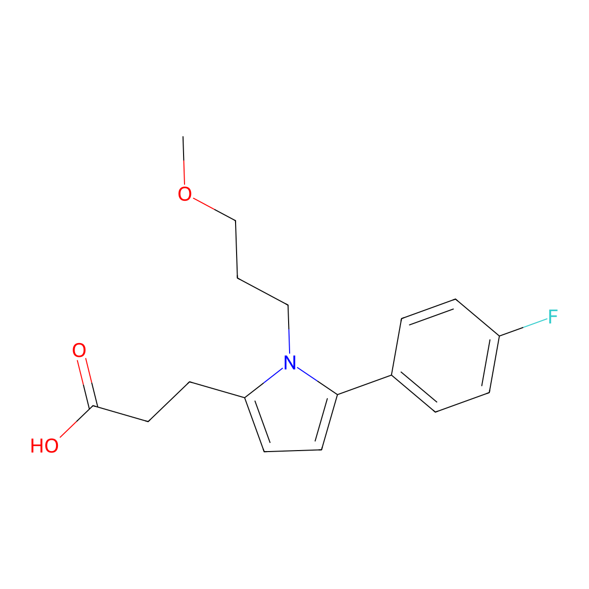 3-[5-(4-fluorophenyl)-1-(3-methoxypropyl)-1H-pyrrol-2-yl]propanoic acid molecular structure, CAS 714202-33-2