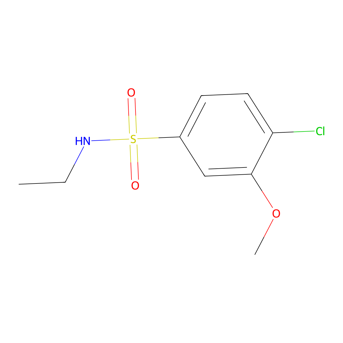 4-chloro-N-ethyl-3-methoxybenzenesulfonamide molecular structure, CAS 714202-53-6