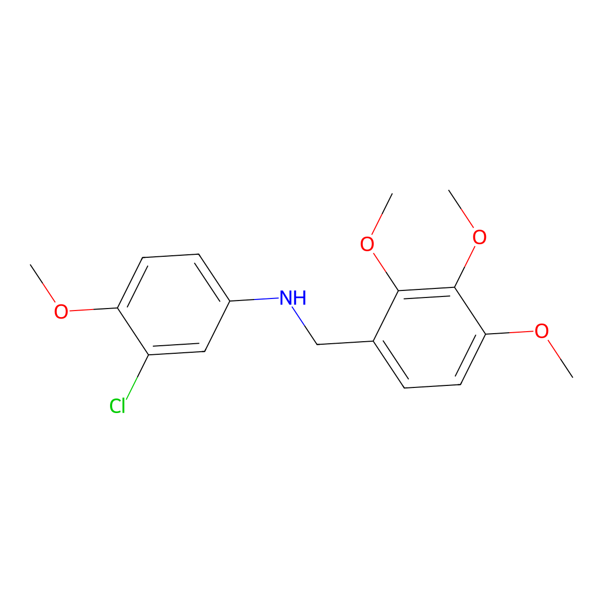 3-chloro-4-methoxy-N-(2,3,4-trimethoxybenzyl)aniline molecular structure, CAS 714202-62-7