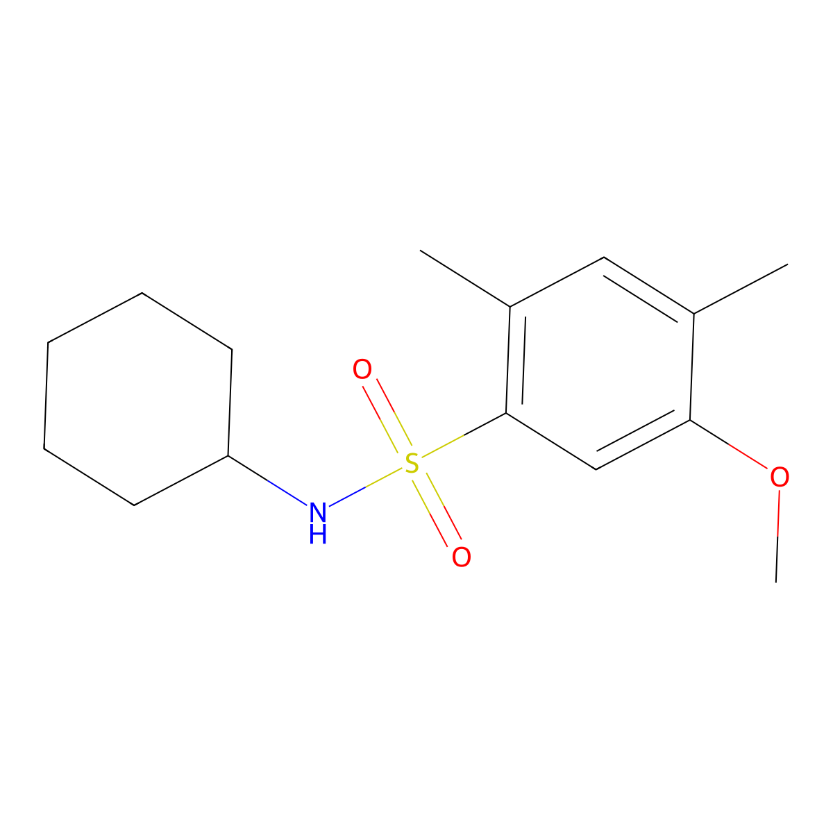 N-cyclohexyl-5-methoxy-2,4-dimethylbenzenesulfonamide molecular structure, CAS 714202-78-5