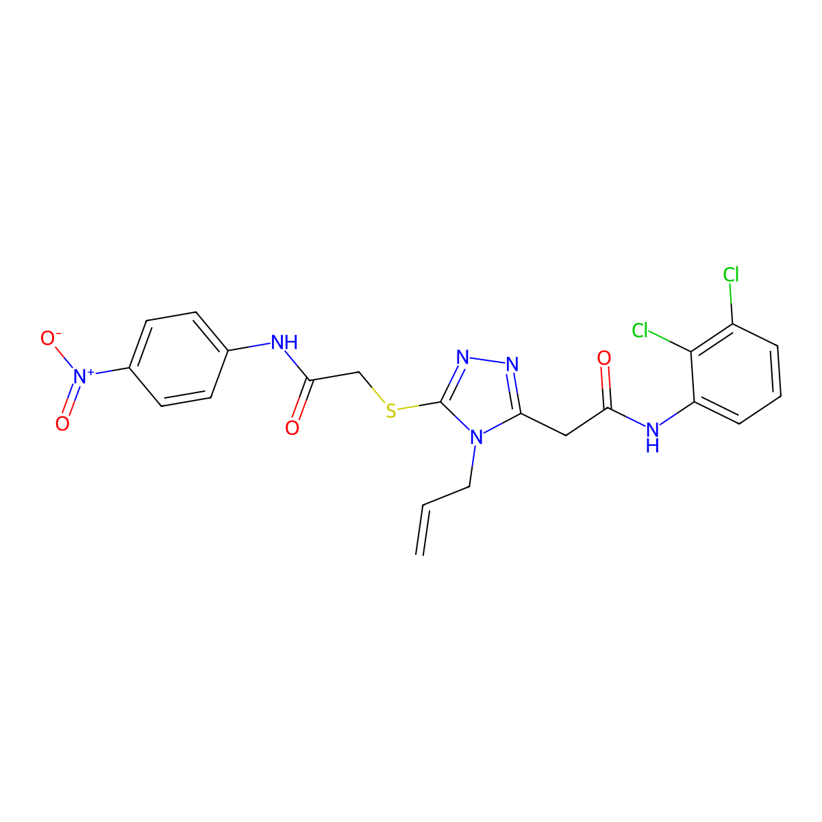 N-(2,3-dichlorophenyl)-2-[5-[2-(4-nitroanilino)-2-oxoethyl]sulfanyl-4-prop-2-enyl-1,2,4-triazol-3-yl]acetamide molecular structure, CAS 714202-79-6