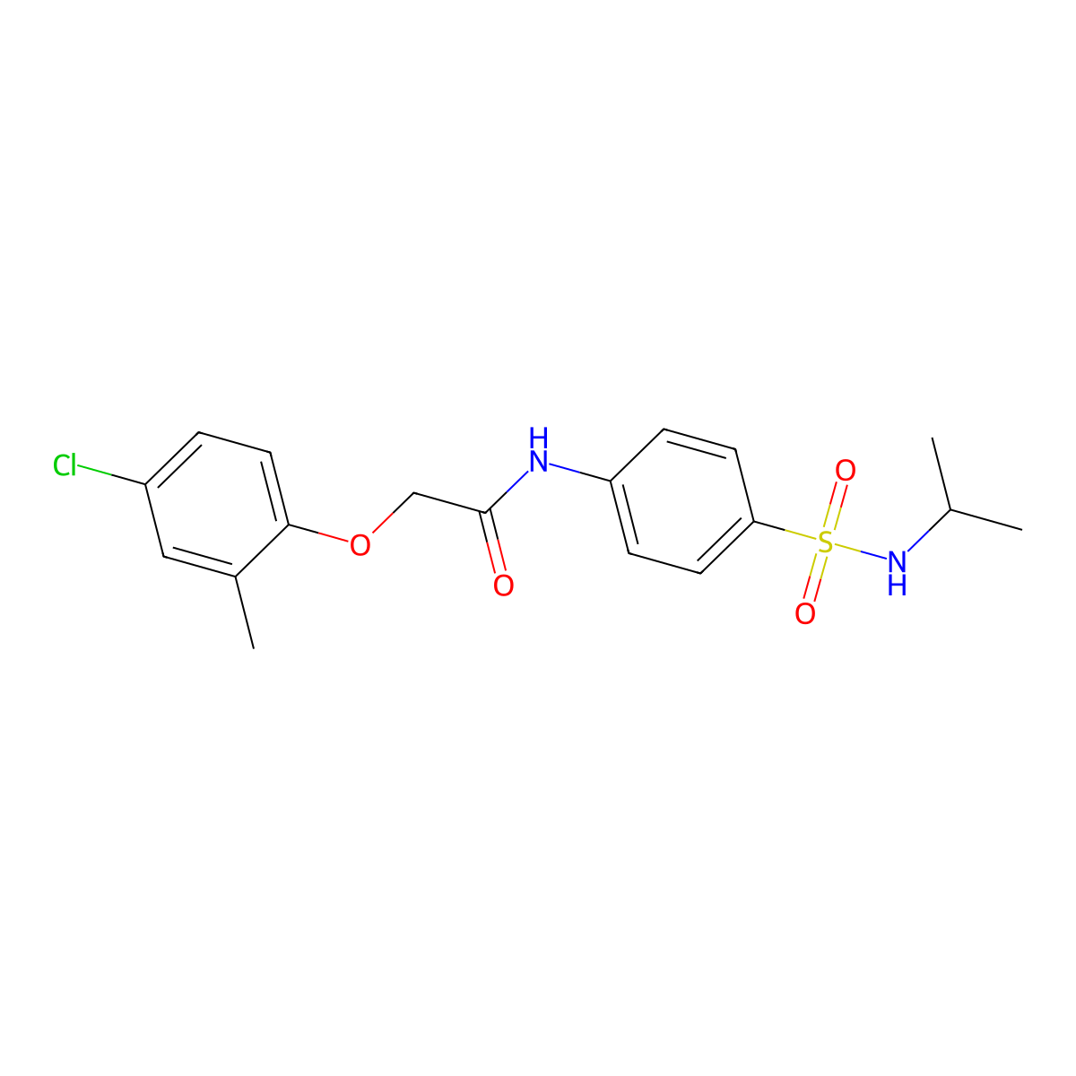2-(4-chloro-2-methylphenoxy)-N-{4-[(isopropylamino)sulfonyl]phenyl}acetamide molecular structure, CAS 714202-90-1