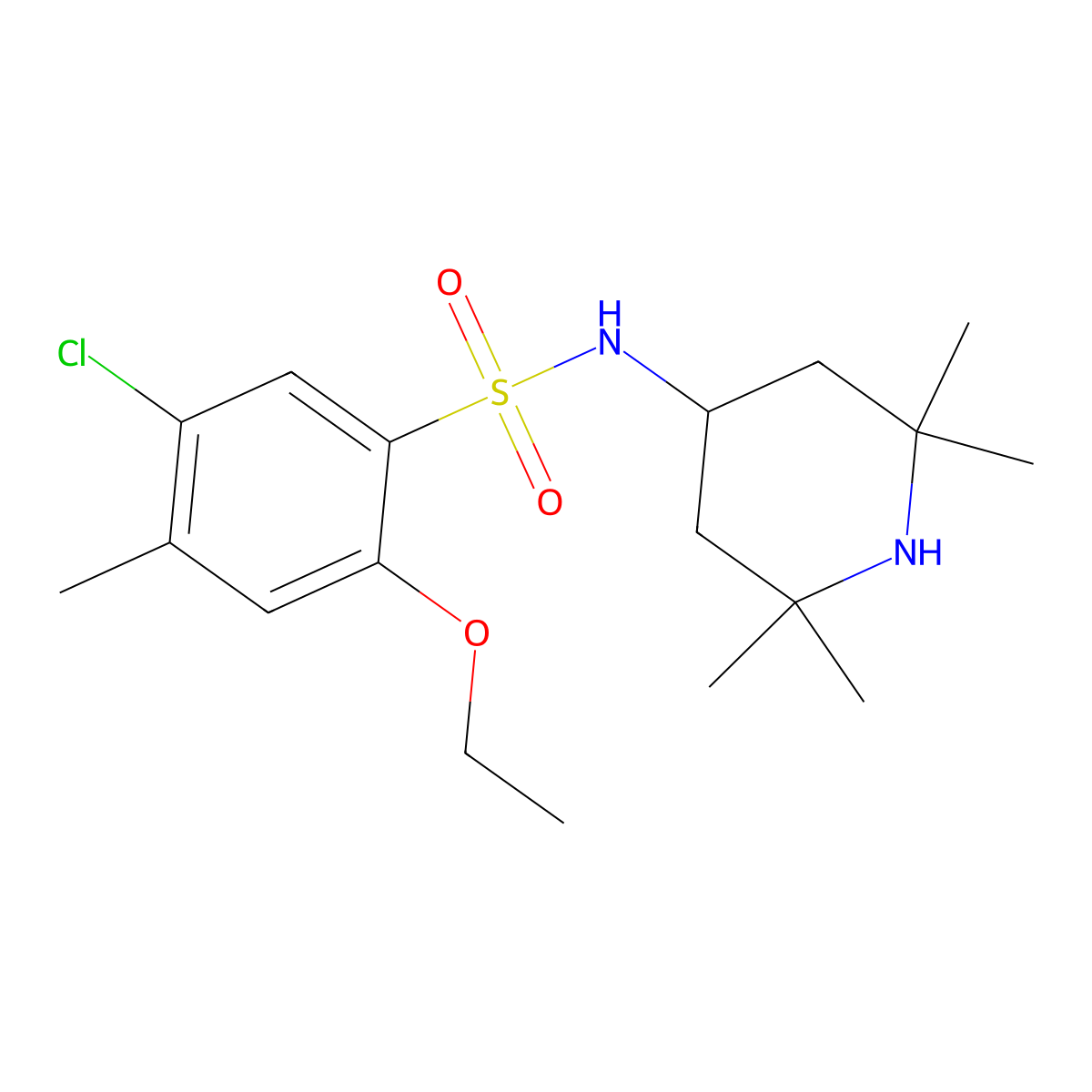 5-chloro-2-ethoxy-4-methyl-N-(2,2,6,6-tetramethyl-4-piperidinyl)benzenesulfonamide molecular structure, CAS 714202-93-4