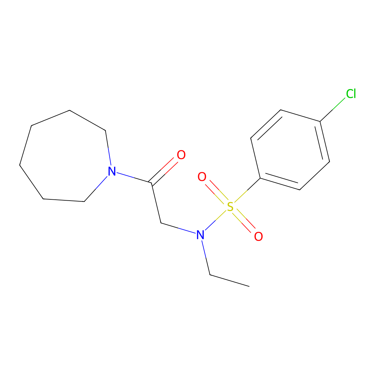 N-[2-(azepan-1-yl)-2-oxoethyl]-4-chloro-N-ethylbenzenesulfonamide molecular structure, CAS 714203-03-9