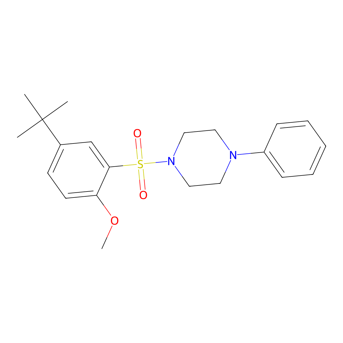 1-(5-Tert-butyl-2-methoxyphenyl)sulfonyl-4-phenylpiperazine molecular structure, CAS 714203-10-8